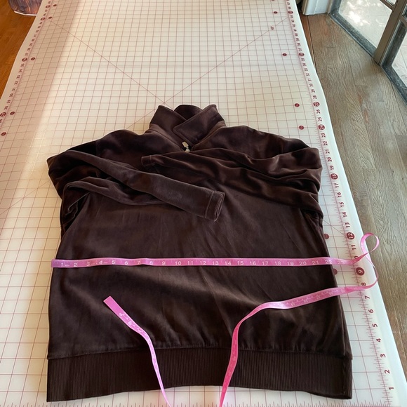 Liz Claiborne Liz Sport size XL brown velvet comfy pullover athletic lounge - Picture 6 of 16